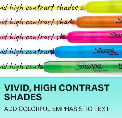 Sharpie Retractable Highlighters, Chisel Tip, Fluorescent Yellow, 12 Count