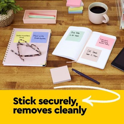 Post-it Notes, 3 in x 3 in, 12 Lined Sticky Notes Pads, 100 Sheets per Pad, The Iconic Canary Yellow Note, New Year Organization or Second Semester School Supplies