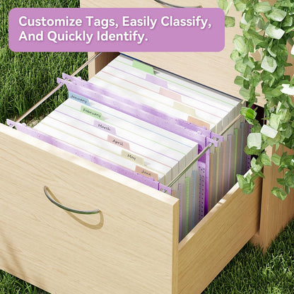 ANSOOK Hanging File Folders Letter Size,7 Pockets Expandable Accordion File Folder Organizer,3 Pack Extra Capacity File Folders Hanging with Tabs,Wheat Straw File Cabniet Folders for Office School