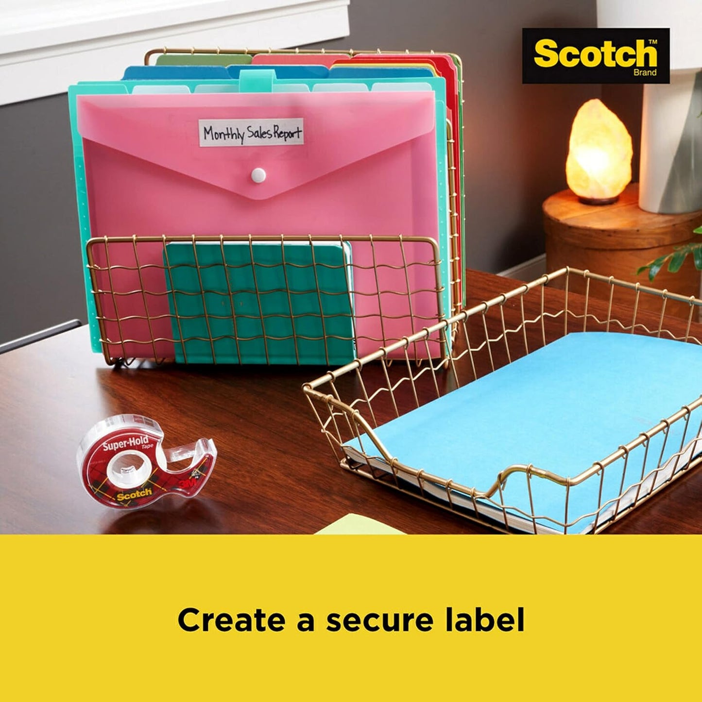 Scotch and Post-it Brand Office Essentials Kit, Business and Teacher Supplies Set with Post-it Super Sticky Notes, Scotch Super Hold Tape, Scotch Magic Tape, Post-it Flags, Sharp Scissors for Office