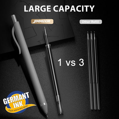 Gel Pens 0.7mm - 12 Pack Smooth Quick-Drying Retractable Black Ink for Journaling