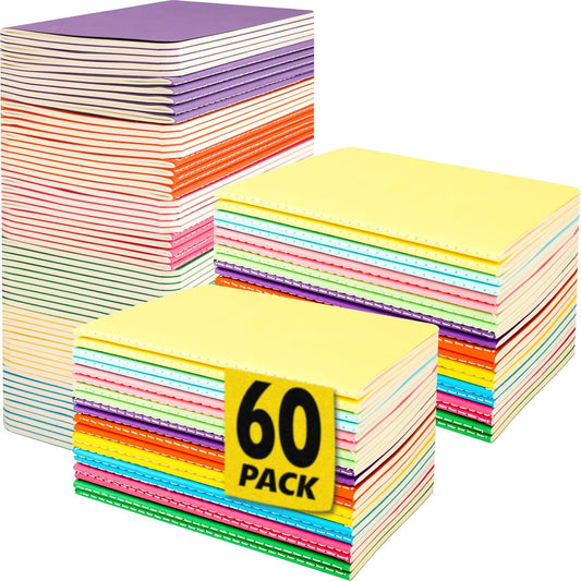 100 Pack Small Lined Notepads Bulk, Mini Journal Pocket Notebooks Set 3.5 Inch x 5.5 Inch, Colored Cover Notebook Wide Ruled, 10 Colors 24 Sheets (48 Pages) for Traveler, Students, School Supplies