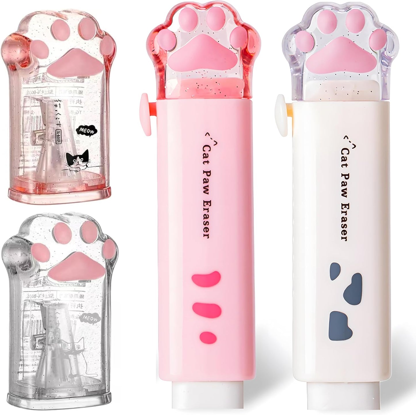 6Pcs Capybara Cute Stationery Set,Kawaii School Supplies,Including 3 Pencil Sharpeners and 3 Retractable Erasers, for Kawaii Office School Home Supplies (Capybara)