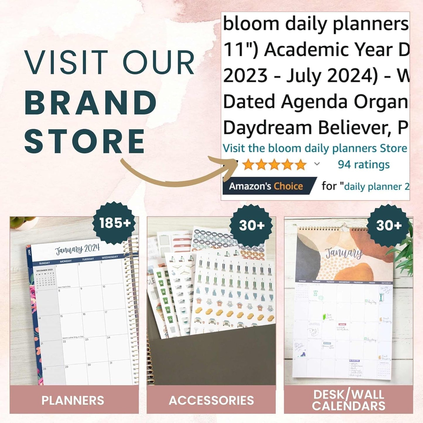bloom daily planners Horizontal Weekly Tear-Off To Do List Planning Pad - Undated Notepad Organizer & Healthy Habit Tracker - 8.5” x 11” - Floral