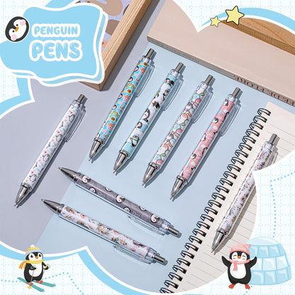 Ireer 8 Pcs Ballpoint Pens for Women 1.00 mm Cute Black Ink Pens Fine Point Smooth Writing for Journaling Aesthetic Office Supplies (Mahjong)