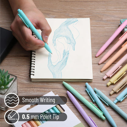 Mr. Pen- Retractable Gel Pens, 12 Pack, Colorful Ink, Fine Point 0.7mm, Fast Dry, Smooth Writing, Cute Pens for Drawing, Writing Planner and School Supplies