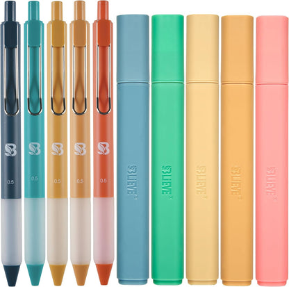 BLIEVE - Aesthetic Highlighters and Gel Pens With Soft Ink and Chisel Tip, Bible Highlighters and Pens No Bleed, Dry Fast Easy to Hold, for Bible Journaling Planner School Supplies (MORANDI)