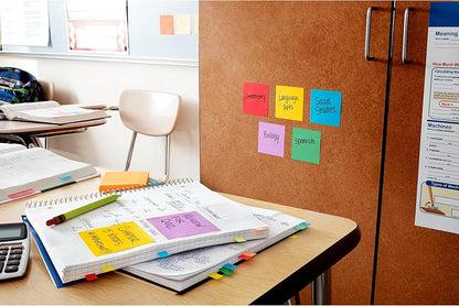 Post-it Super Sticky Notes, 5 Sticky Note Pads, 3 x 3 in., School Supplies, Office Products, for Vertical Surfaces, Monitors, Walls and Windows, First Snow White