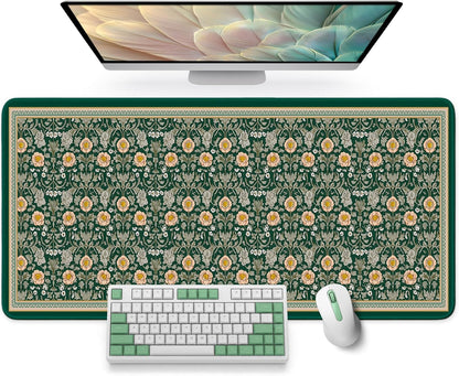 Large Mouse Pad for Desktop, Cute Desk Mat Pad Protector for Work & Gaming, Aesthetic Pretty Anti-Slip Laptop Blotter Cover for Office School Home Supplies, Wildflowers, 31.5" x 11.8"