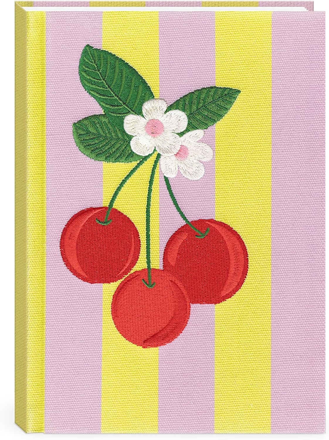 Lady Jayne Embroidered Canvas Hardcover Journal with 192 Lined Pages, 6” x 8.5” – Flower Market Poppy (83289)