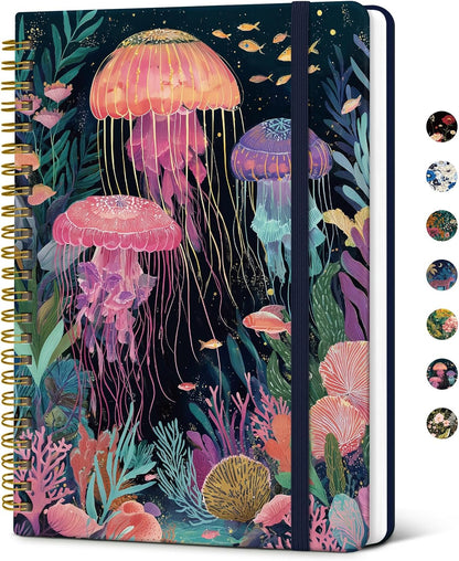 Taja Lined Spiral Notebook Journal for Women A5(5.8" × 8.3"), Cute Hardcover Notebook for Work, School & Note Taking, Pretty College Ruled Journal for Writing, 140 Pages, Sunset
