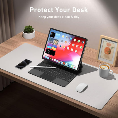 Aothia Leather Desk Pad Protector, Mouse Pad, Office Desk Mat, Non-Slip PU Leather Desk Blotter, Laptop Desk Pad, Waterproof Desk Writing Pad for Office and Home (Black,36" x 17") - Colors B