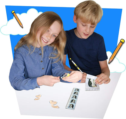 Deluxebase Wild Stationery Set - Dolphin from Animal Stationery Sets with 2 Pencils, Eraser, Pencil Sharpener, Ruler & Cute Notebook. Ideal Office Supplies, Desk Accessories & College Essentials.