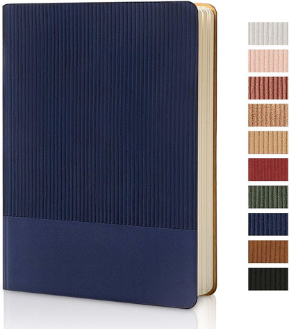 Lined Journal Notebook for Work College Ruled Note Book 5.79"x8.27"A5 PU Leather Daily Journaling 216 Pages for Women Men Writing Home School Supplies Business (Dark Green)