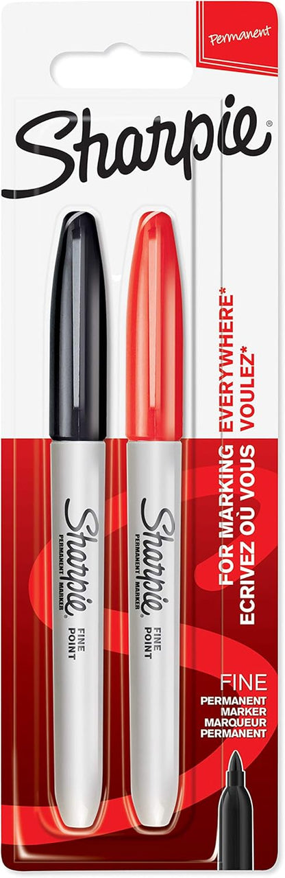 Sharpie Permanent Markers, Fine Point, Black, 12 Count