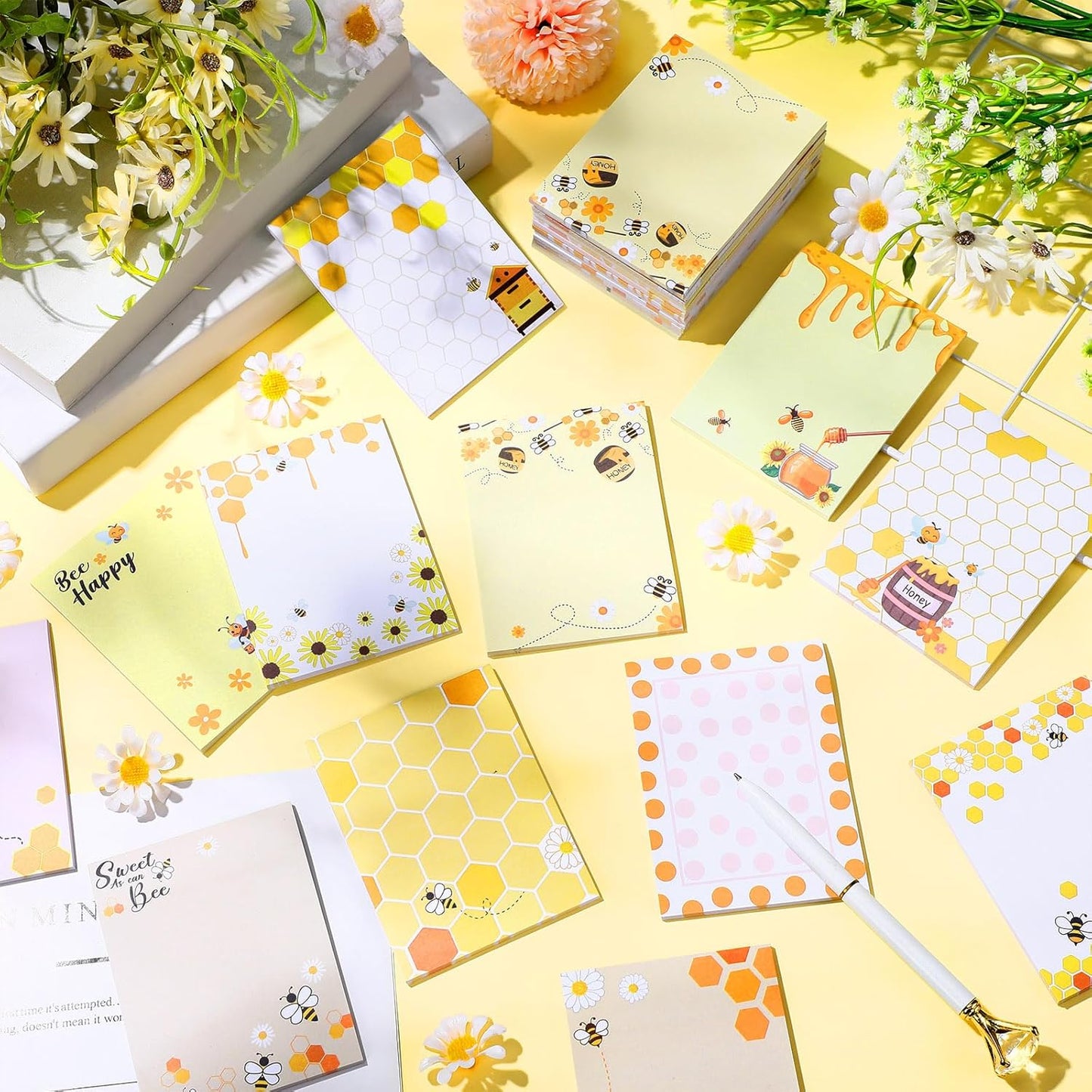 Gilprop 24 Pack Cat Sticky Notes Gift 3x4 Inch Cute Self Stick Notepads Adhesive Cartoon Cat Memo Pad Fun Kawaii Animal Sticky Notes for Teacher Women Valentines Office Home Christmas Pet Lover Gift
