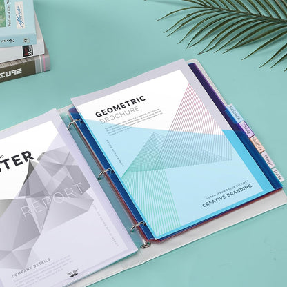 Mr. Pen- Binder Dividers with Pockets and Tabs, 1 Set, 8 Tabs/Set, Colorful, 3 Ring Binder Dividers with Tabs and Pockets on Both Sides