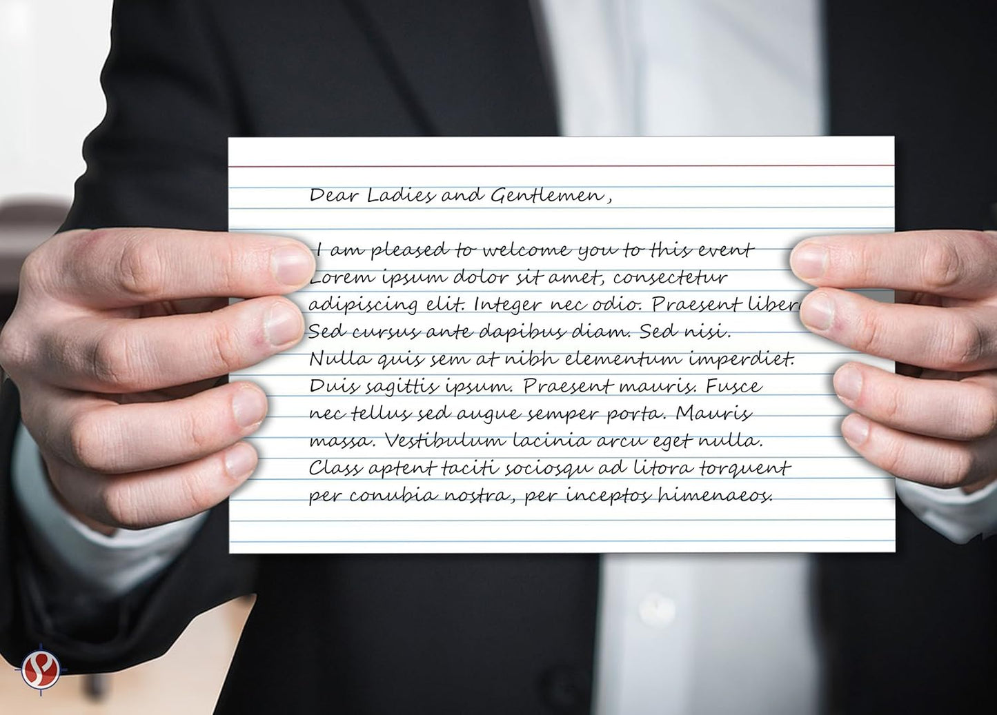 Ruled Index Cards, On 100lb Heavyweight Thick White Cover Stock. "100 per pack" (5 x 8)