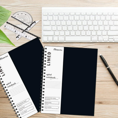 Large Lined Notebook Spiral Notebook 8.5" x 11"-4 Pack LINED Notebook 7mm Ruled Hardcover Notebook 120 Pages 100 GSM Thick Paper Notebook Hardcover Journal for School, Office,Study and Notes