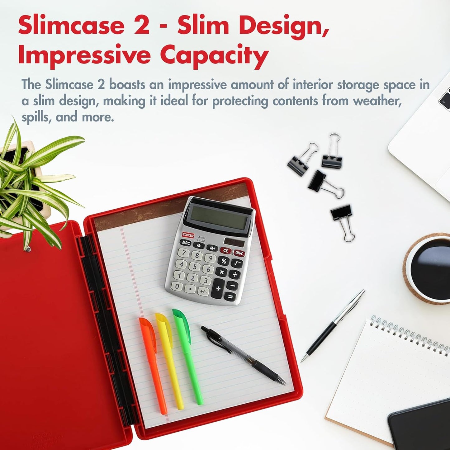 Dexas Slimcase 2 Plastic Clipboard with Storage and Side Opening, Black, Office Supplies Clipboards to Organize, Carry and Store, A4 Holder, Style and Functionality Nursing Clipboards
