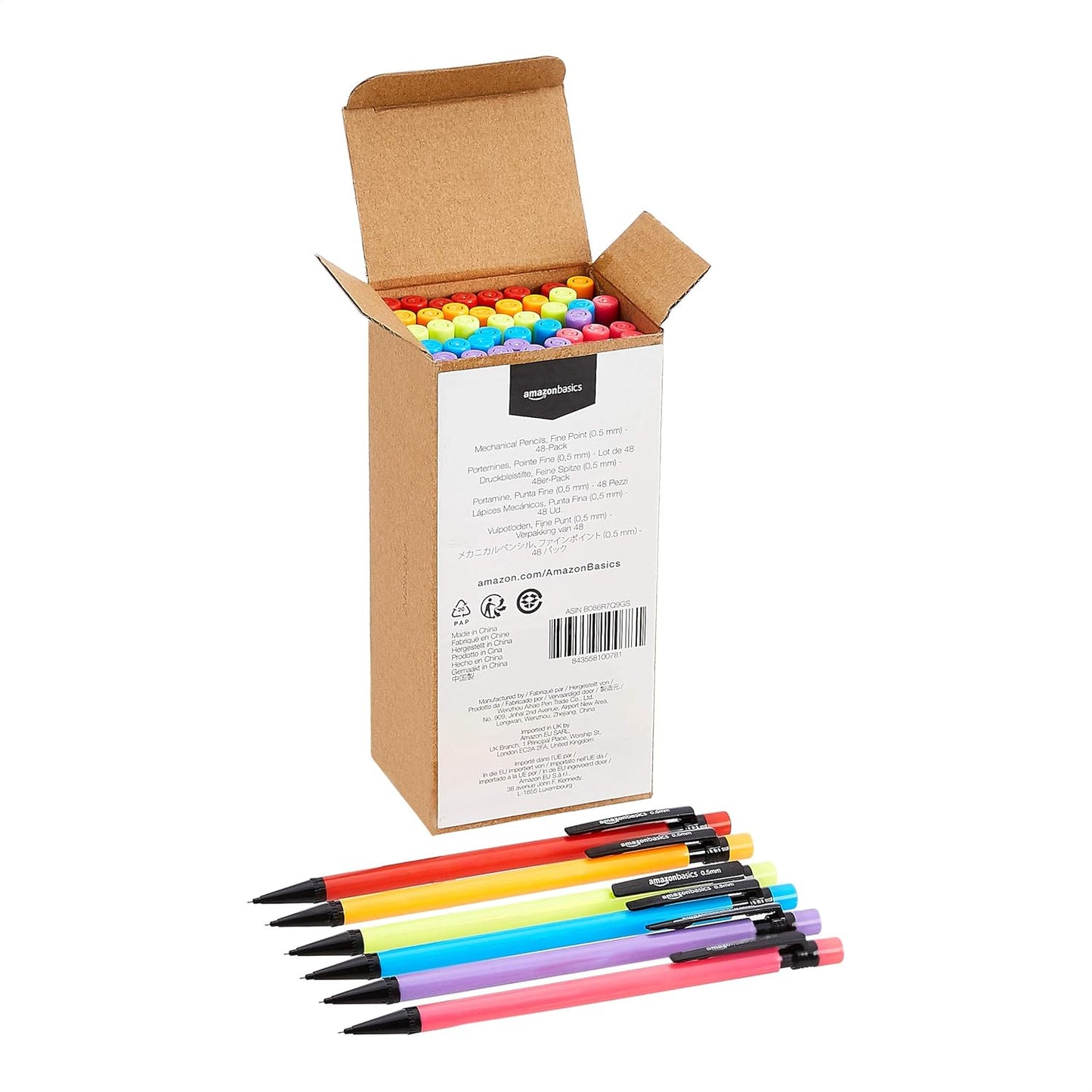 Amazon Basics Mechanical Pencils 0.7mm for Writing, Drawing, School and Office Supplies, Multicolor, 24-Pack