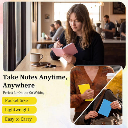 Handepo 100 Pack A5 Composition Notebooks 72 Pages/36 Sheets Ruled Lined Composition Kraft Notebooks Bulk Soft Cover Journals Travel Memo for Students Classroom Office Supplies(a5, Colourful)