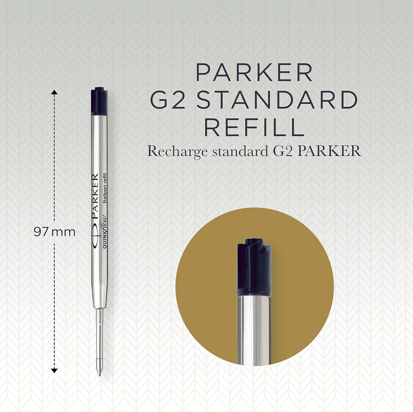 PARKER QUINKflow Ballpoint Pen Ink Refill, Medium Tip, Blue, 1 Count