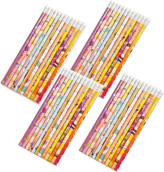 48 pcs Flowers Pencils with Eraser Wood Pencils Bulk for Writing and Drawing (Flowers, 48)
