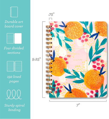 Compendium Spiral Notebook – Expect the Best Things to Happen Today – A Designer Spiral Notebook with 192 Lined Pages, College Ruled, 7.0" W x 9.25" H