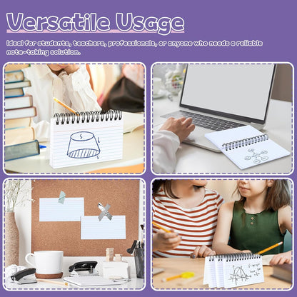 Tecmisse 200 PCS Index Cards, 3x5 Inches Spiral Bound Index Cards, Ruled Flashcards, White Notecards for Taking to Do List, School and Office Use (White)