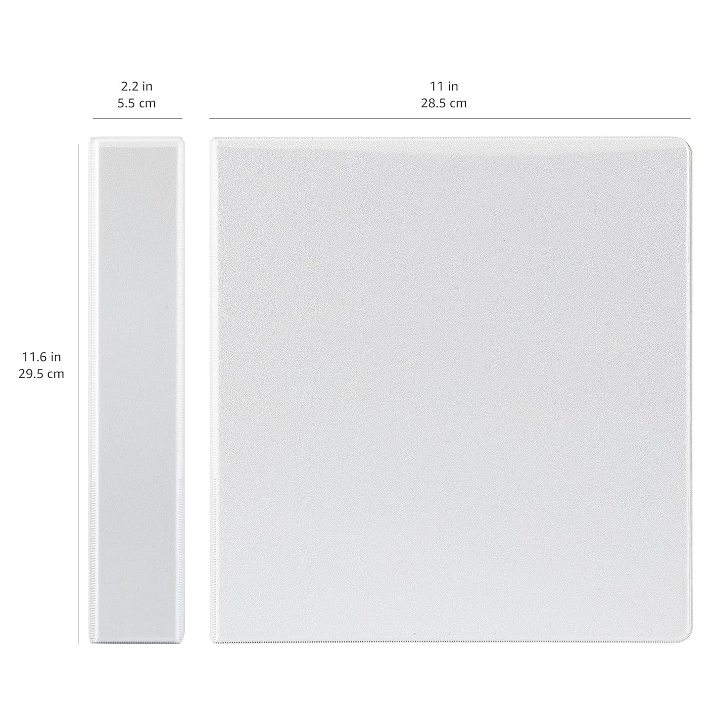 Amazon Basics 3 Ring Binders, 3 Inch D-Ring Organizer for School, Home Office, Paper Storage, White, 2 Pack