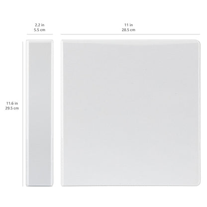 Amazon Basics 3 Ring Binders, 3 Inch D-Ring Organizer for School, Home Office, Paper Storage, White, 2 Pack