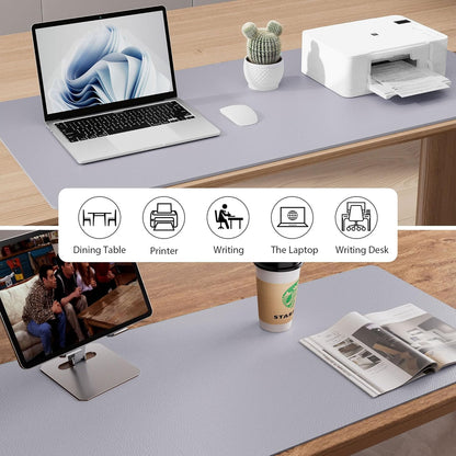 Aothia Non-Slip Waterproof PU Leather Desk Pad Protector for Mouse, Writing Desk, Office, Home, Laptop Blotter, 23.6" x 13.7", Black - Colors A