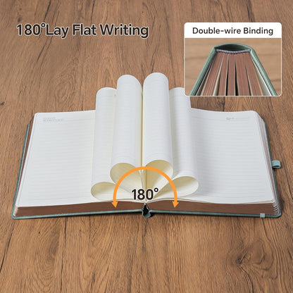 Journal Notebook for Women/Men, Daily for Classic Lined Writing,360 Pages Leather Hardcover with Vintage Sun & Moon Design, SeaGreen, A5 (14.5 x 21 cm)