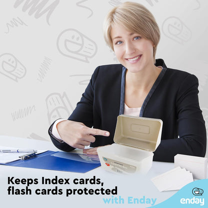 Enday Index Card Holder Pink, 3x5 Note Flash Card Organizer Case, Index Card File w/flip top, Notecard Recipe, Holder, Holds 250 Cards, Also Available in Purple, Red, Green, Blue, Grey (1 PC)