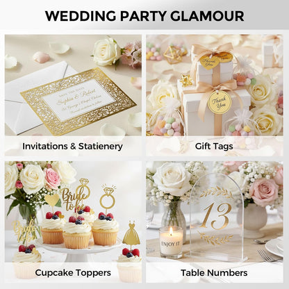 BOOKNOW 27 Sheets Metallic Gold Cardstock Paper, A4 Gold Glitter Paper for Card Making, Back to School Supplies, 90lb/250GSM