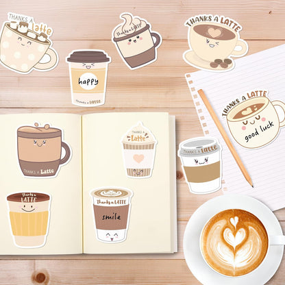 Xqumoi 30 Pack Teacher Sticky Notes - Funny Coffee Cup Self Sticky Notepads Writing Memo Pads for Teacher Appreciation Back to School Office Supplies Coffee Lover Gift Party Favors Goodies Bag Fillers