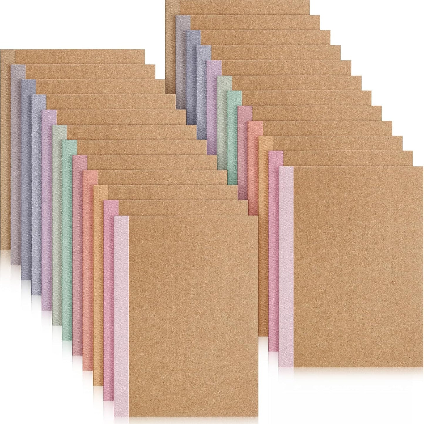 Harloon A5 Composition Notebook Journals 8 x 5.75 in College Ruled Kraft Notebooks with Rainbow Spines Small Lined Composition Book for Office Home(Bright Color,24 Pcs)