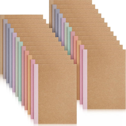 Harloon A5 Composition Notebook Journals 8 x 5.75 in College Ruled Kraft Notebooks with Rainbow Spines Small Lined Composition Book for Office Home(Bright Color,24 Pcs)