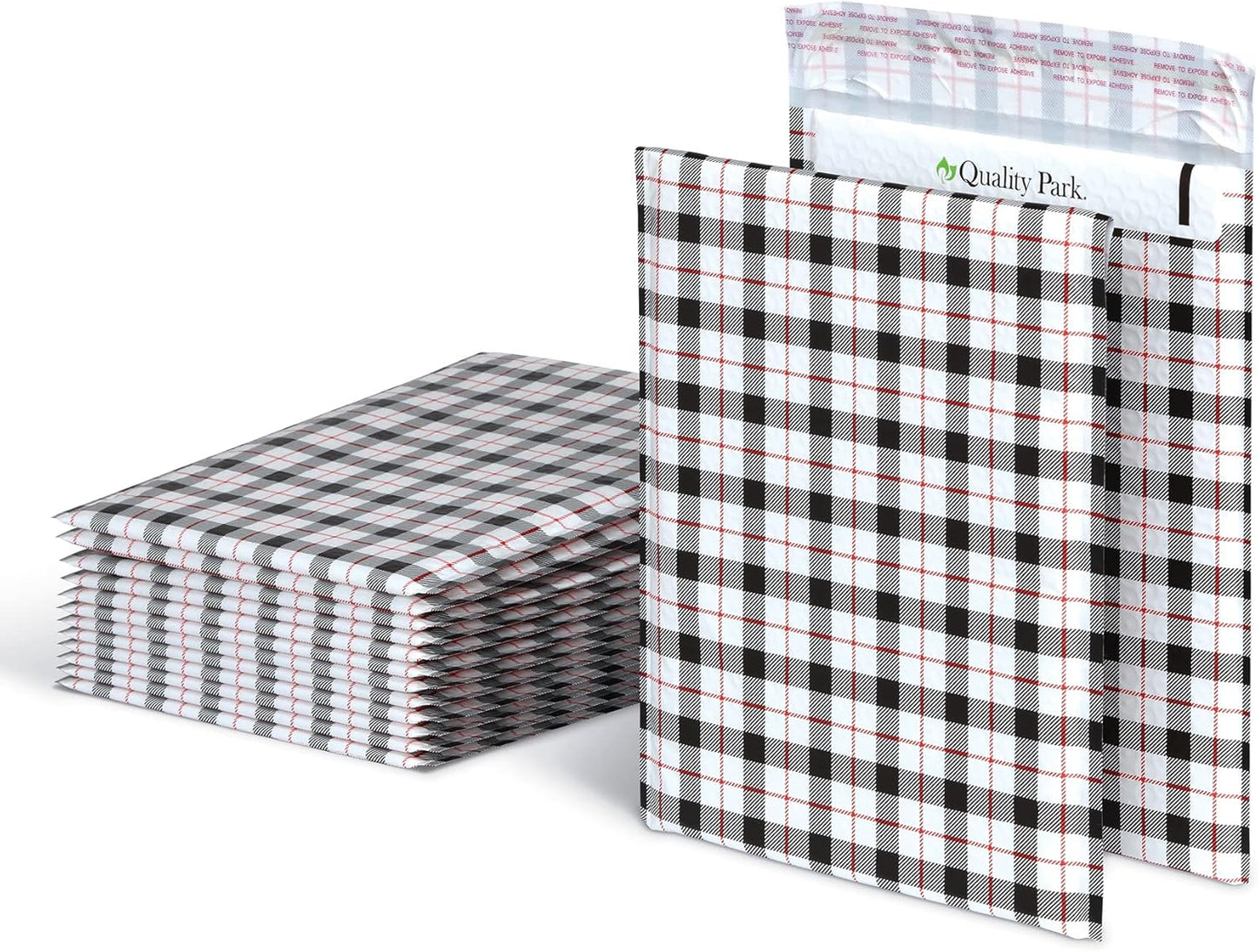 Quality Park Bubble Mailers, 8.5 x 11 Shipping Envelopes, Water Resistant White Poly Padded Envelopes, Redi-Strip Peel Off Closure, 25/Box (QUA85859)