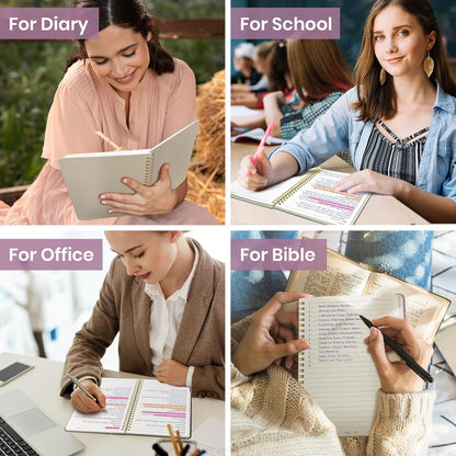 ZOTIA Lined Spiral Journal Notebook for Women, A5 College Ruled Journals for Writing, Hardcover Notebooks for Work, Note taking and Office School Supplies,140 Pages - Yellow