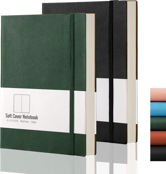 AHGXG Graph Paper Notebook 2 Pack - A5 Grid Paper Notebook/Journal Hardcover with 384 Pages, 120gsm Thick Graph Paper, Grid Paper for Math & Science Students 5.75'' × 8.38''