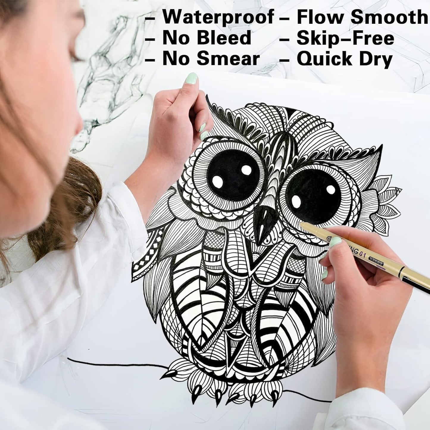 Muchcute Extra Fine Point Writing Pens:6 Black 0.25mm Ultra Thin Micron Pen 01 No Bleed Bible Journaling Study Supplies Annotation Smooth Waterproof Micro Line Tip Fineliner Gel Felt Ink Markers Stuff
