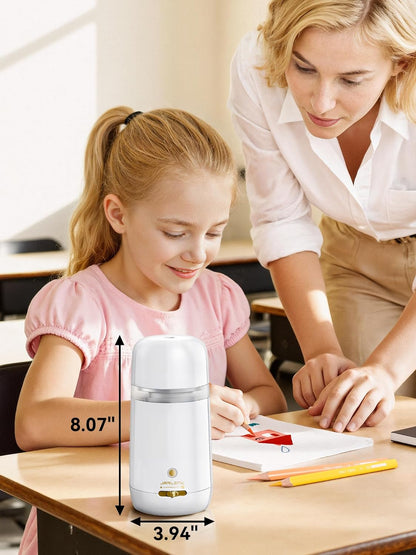 JARLINK Automatic Electric Pencil Sharpener - Hands-Free Operation, 3 Sharpness Modes, 3-Second Sharpening, Rechargeable & Portable for 7-12mm Pencils, Ideal for Classroom and Home Use (Black)