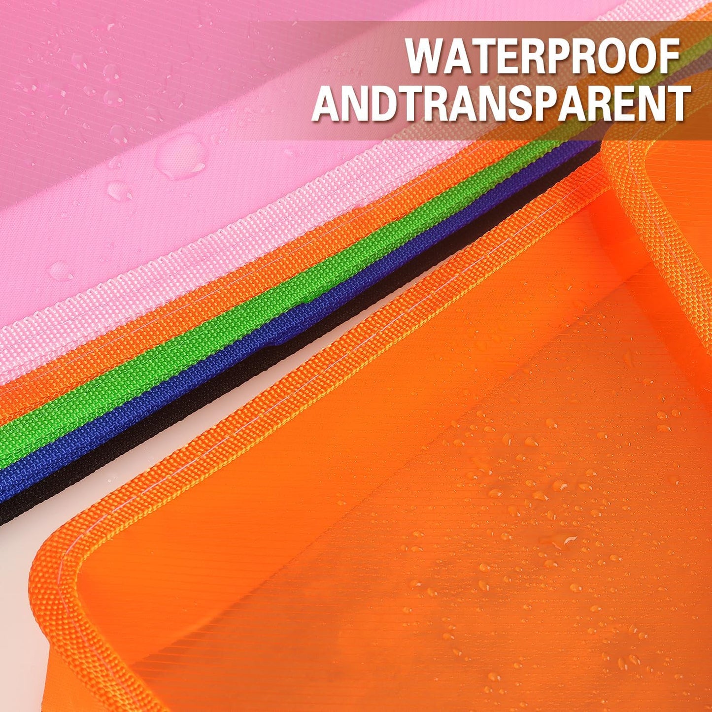 Plastic Expanding File Folder, Transparent envelopes with Snap Closure, No Dividers, Large Capacity, Fit Letter/A4 Size (Pink)