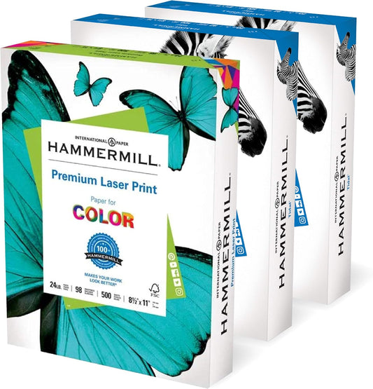 Hammermill Printer Paper, Tidal 20 lb Copy Paper, 8.5 x 11-3 Ream (1,500 Sheets) - 92 Bright, Made in the USA, 162180C