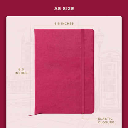 BEECHMORE BOOKS Large Lined Journal Notebook, 8.5" x 11.5" (A4) Hardcover Vegan Leather Executive Diary for Work, Thick 120gsm Paper, Lay-Flat Binding, Gift Box