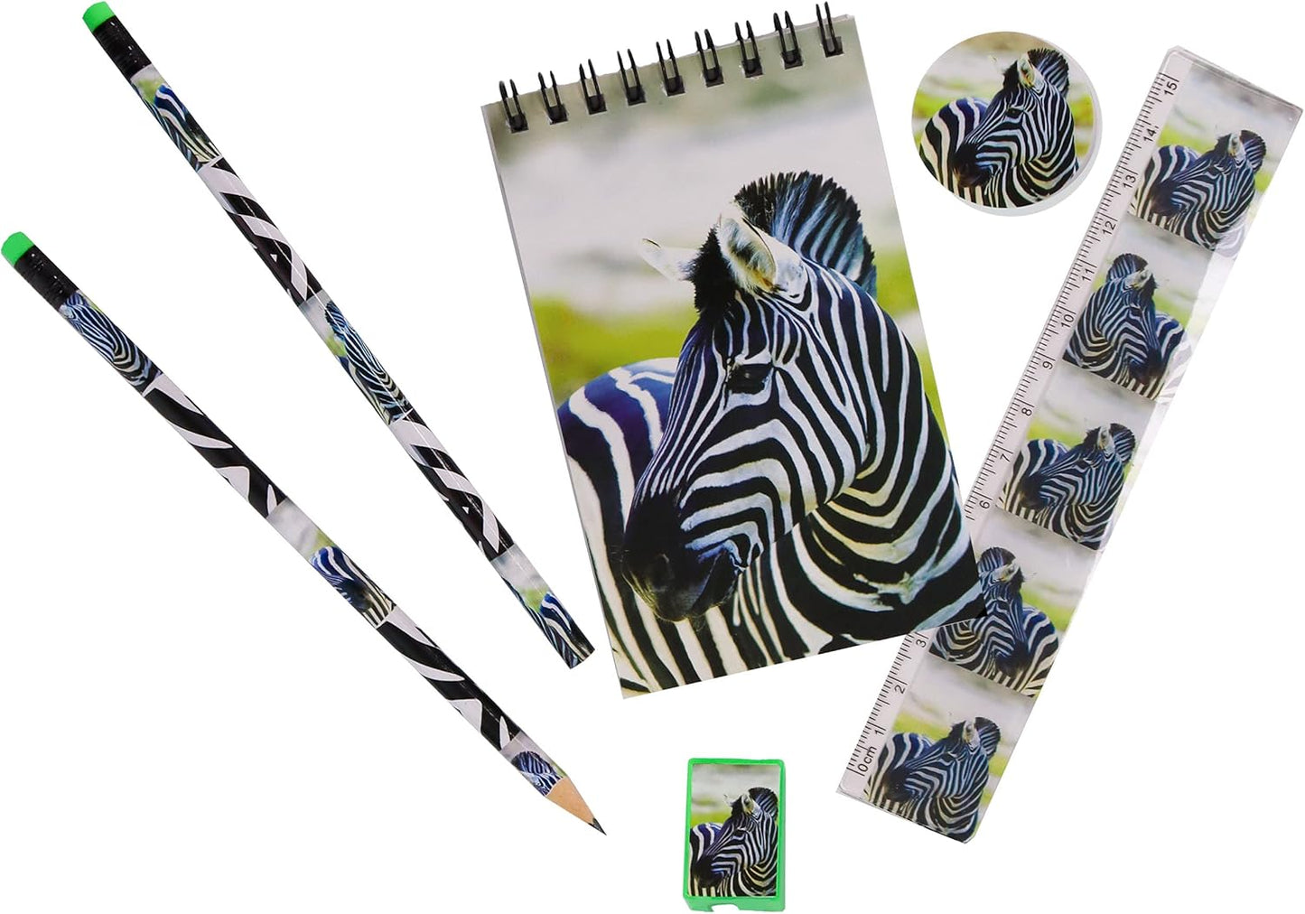 Deluxebase Wild Stationery Set - Dolphin from Animal Stationery Sets with 2 Pencils, Eraser, Pencil Sharpener, Ruler & Cute Notebook. Ideal Office Supplies, Desk Accessories & College Essentials.