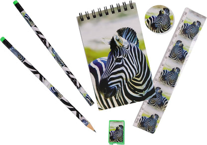Deluxebase Wild Stationery Set - Dolphin from Animal Stationery Sets with 2 Pencils, Eraser, Pencil Sharpener, Ruler & Cute Notebook. Ideal Office Supplies, Desk Accessories & College Essentials.