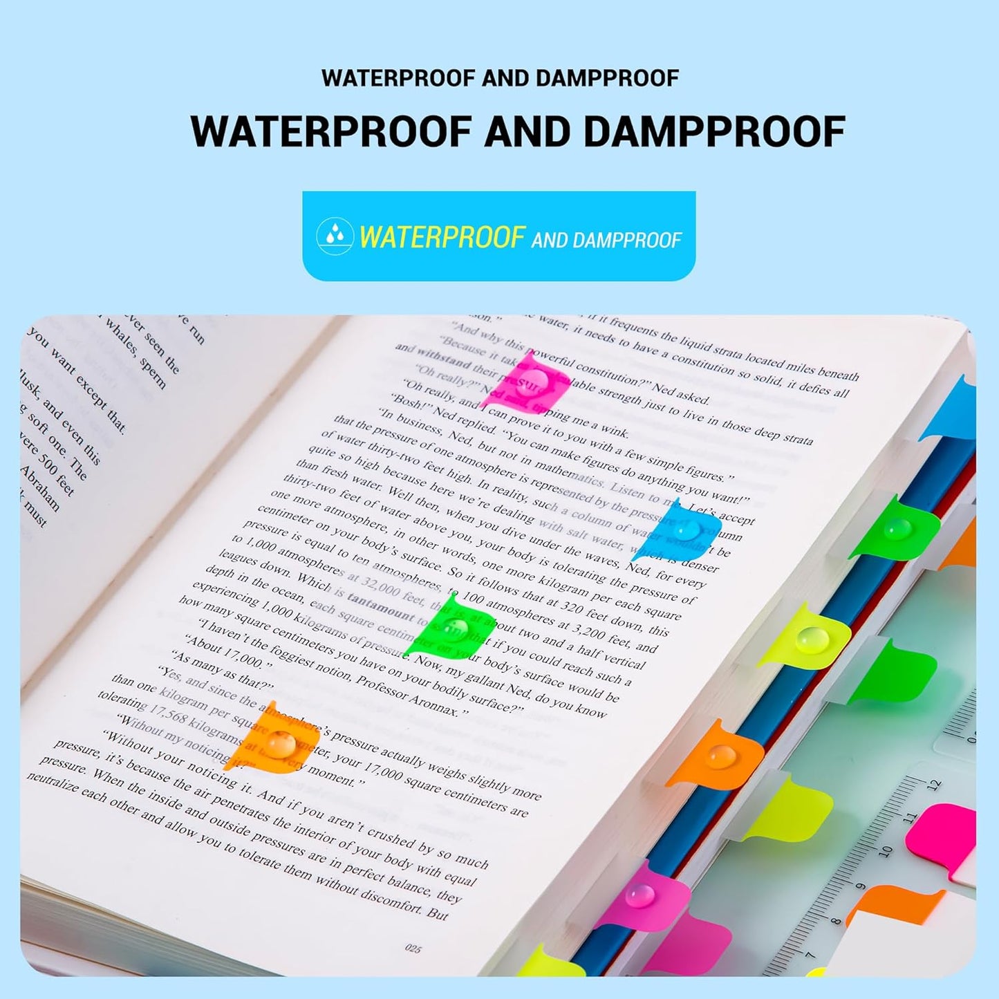Golcellia Sticky Tabs - 600 Sheets Notebook Tabs - Sticky Flags, Index & Page Tabs - Durable Divider & Binder Tabs for Books & Bibles（6 Pcs, 5 - Color）